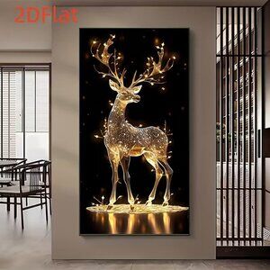 20"x39" Unframed Canvas Poster Christmas Holiday Reindeer